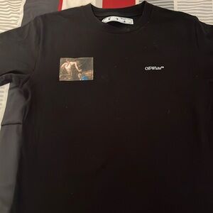 Off white Tshirt black royal blue men shirt sleeve
